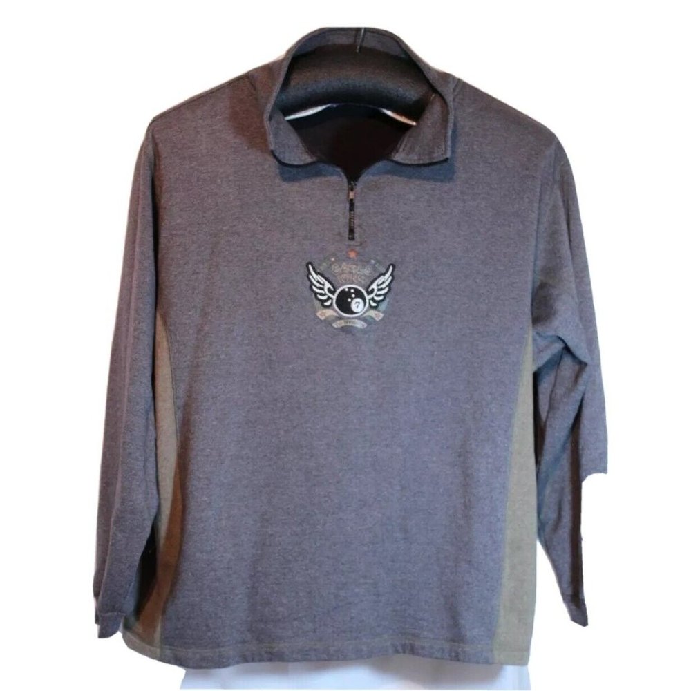 Size XXL 2XL Heather Gray Sweater Sweatshirt Zip Neck Eagle Wing 7th Division